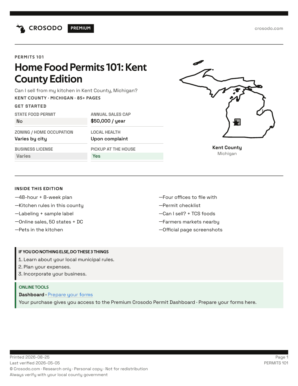 Permit Guide 101 cover for Kent County