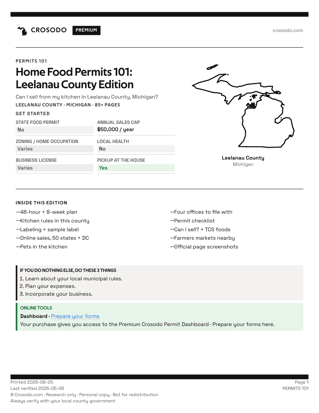 Permit Guide 101 cover for Leelanau County