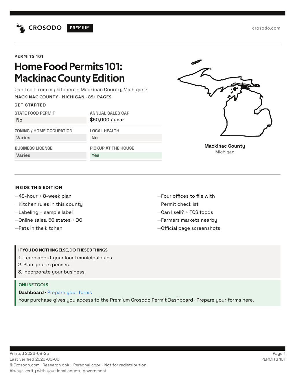 Permit Guide 101 cover for Mackinac County