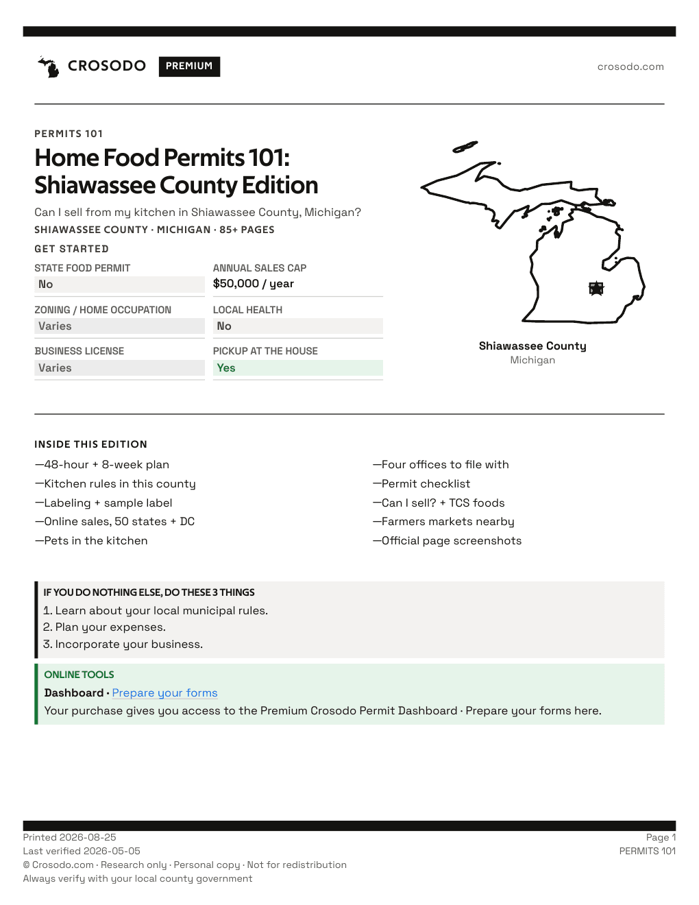 Permit Guide 101 cover for Shiawassee County