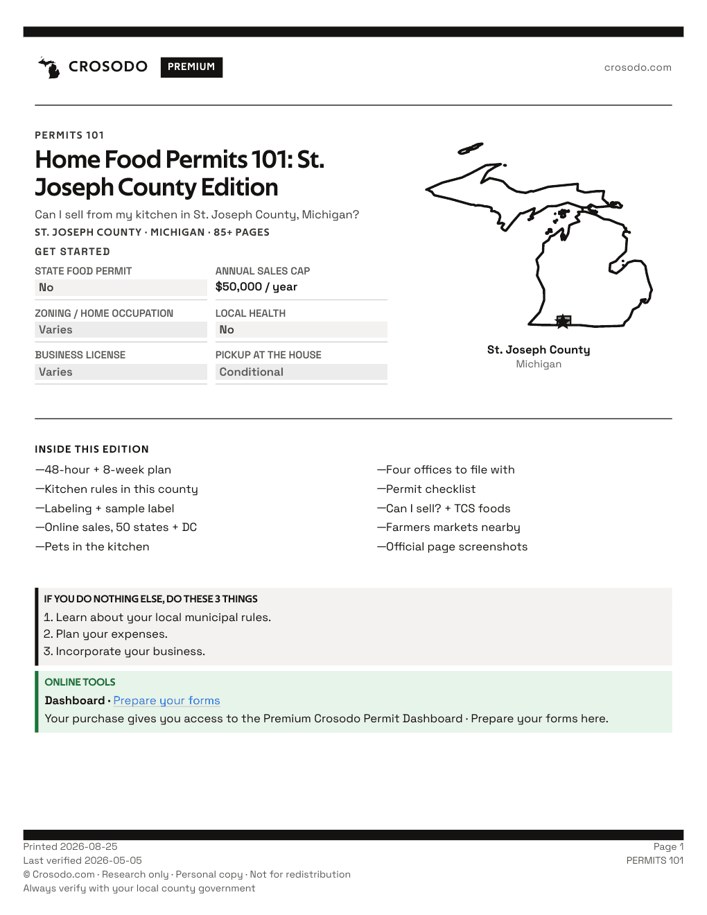Permit Guide 101 cover for St. Joseph County