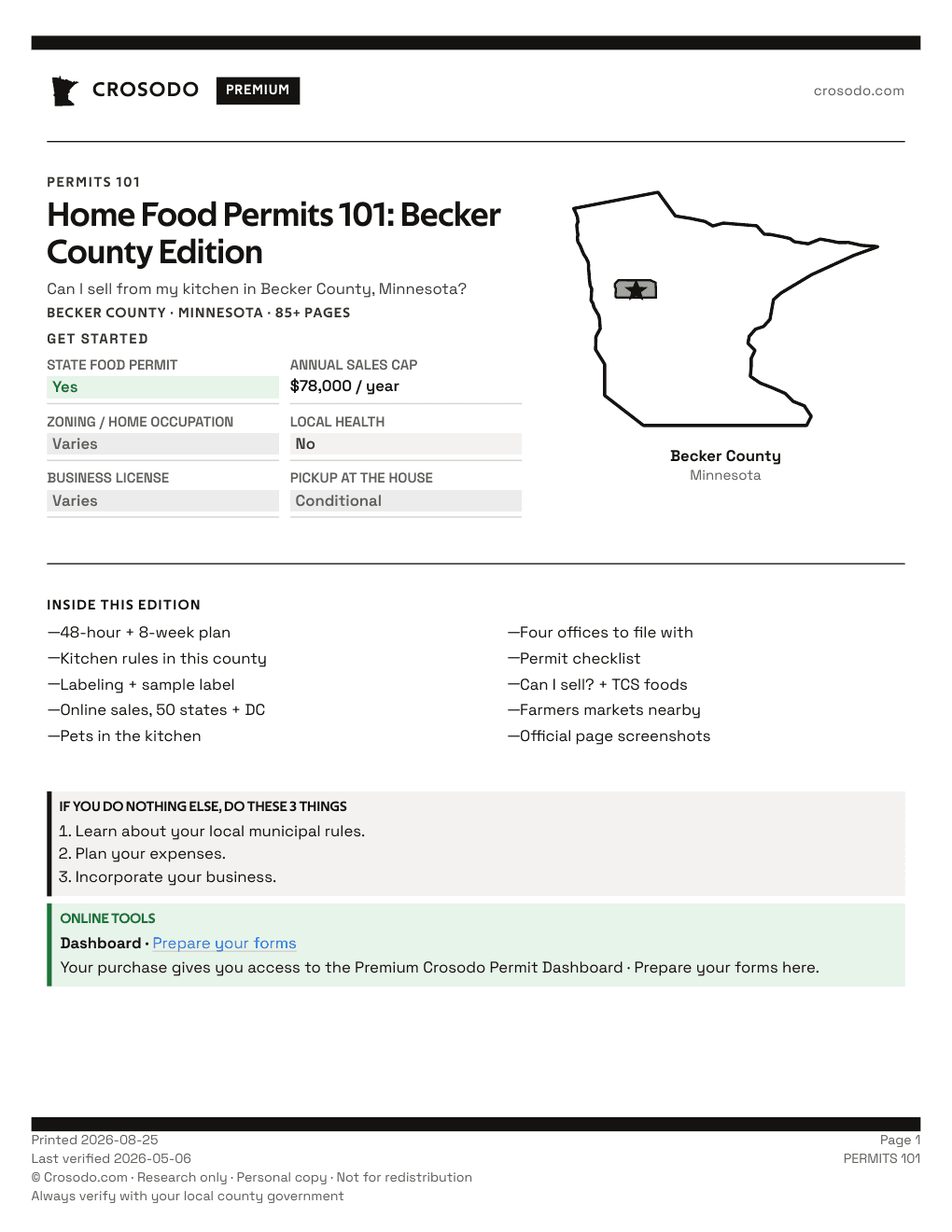 Permit Guide 101 cover for Becker County