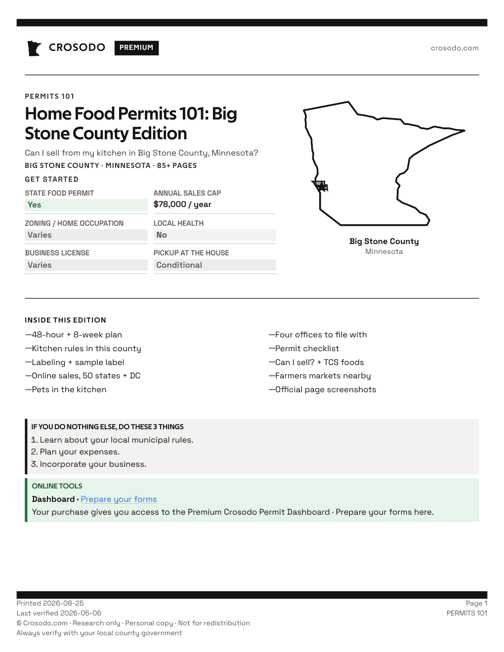 Permit Guide 101 cover for Big Stone County