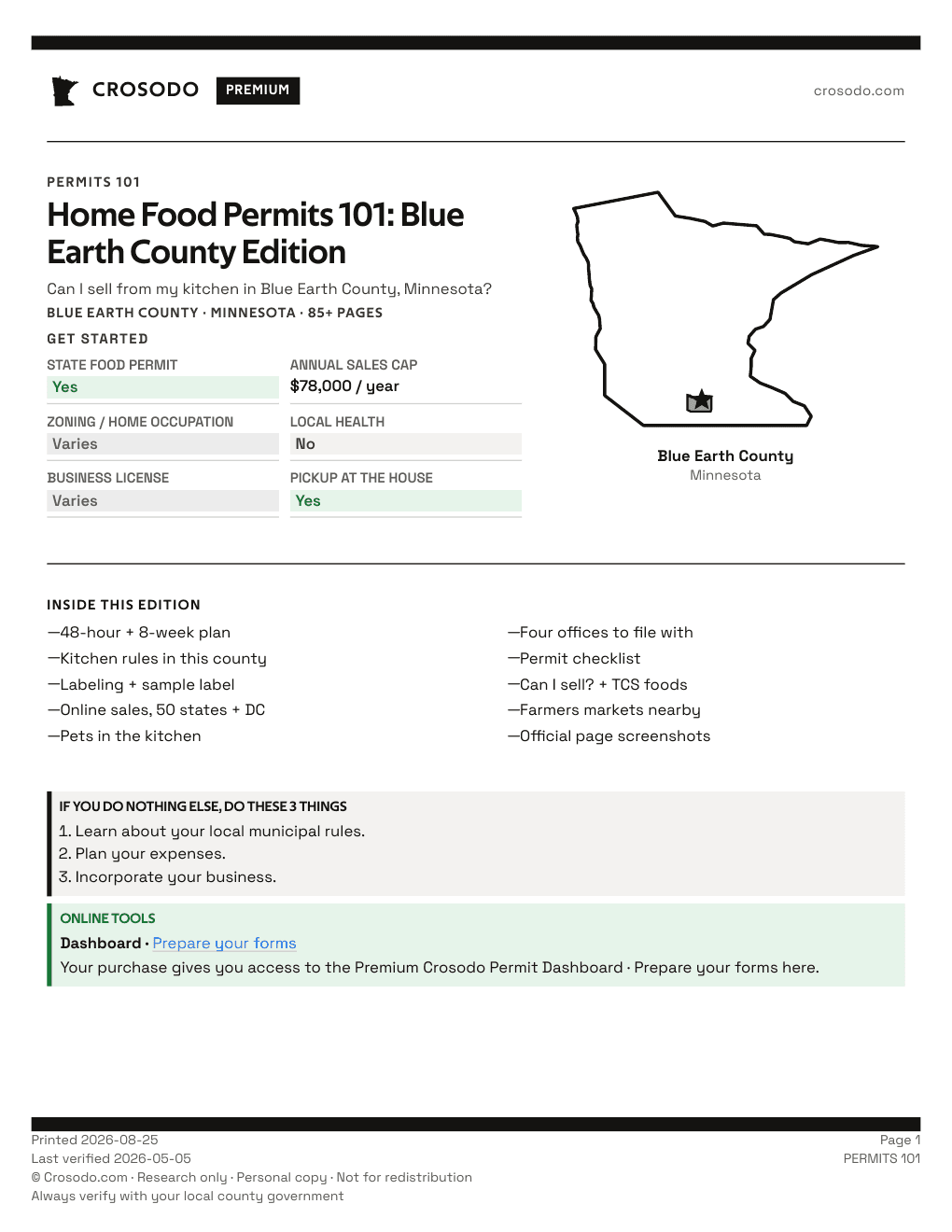 Permit Guide 101 cover for Blue Earth County