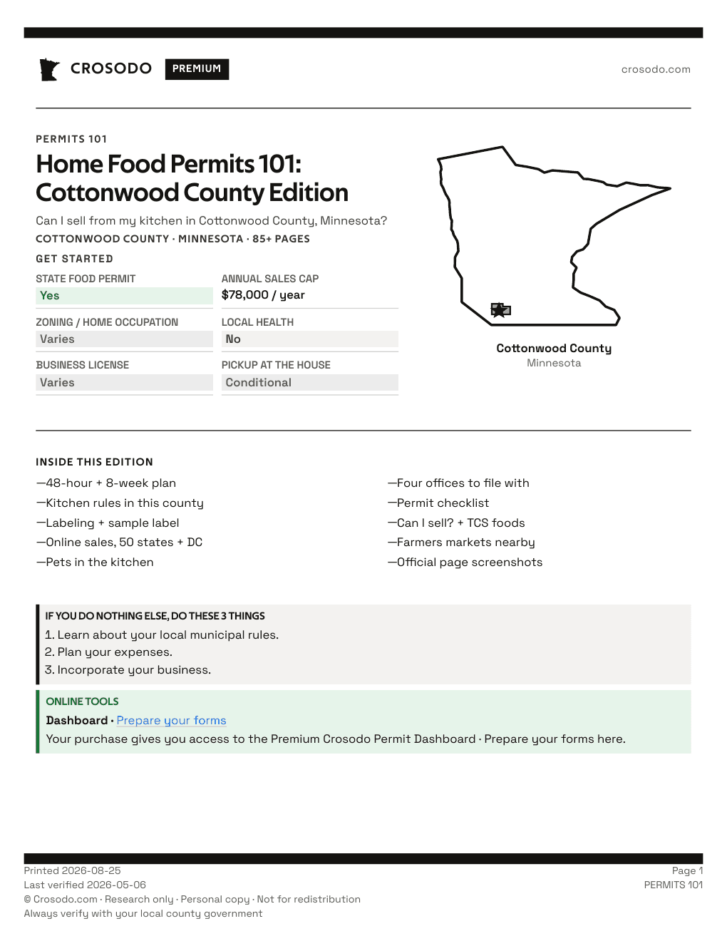 Permit Guide 101 cover for Cottonwood County