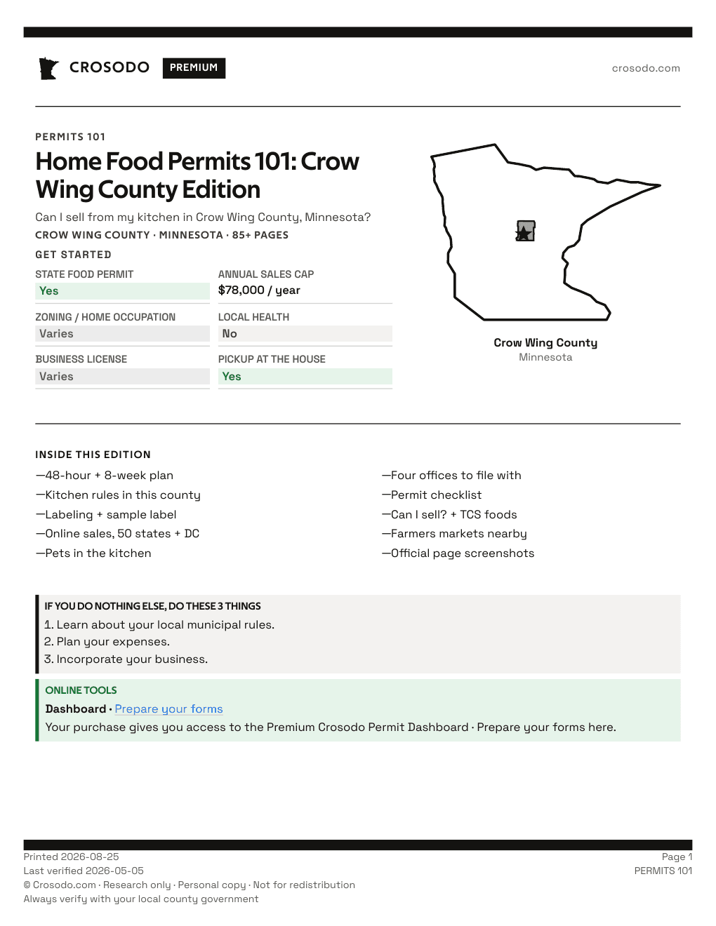 Permit Guide 101 cover for Crow Wing County