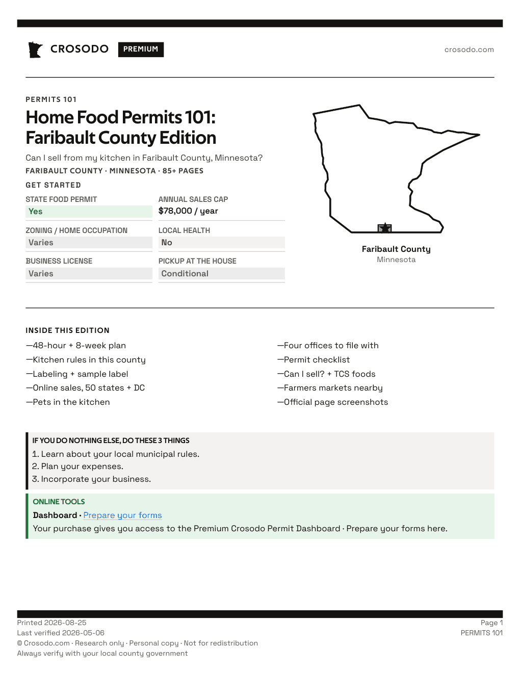 Permit Guide 101 cover for Faribault County