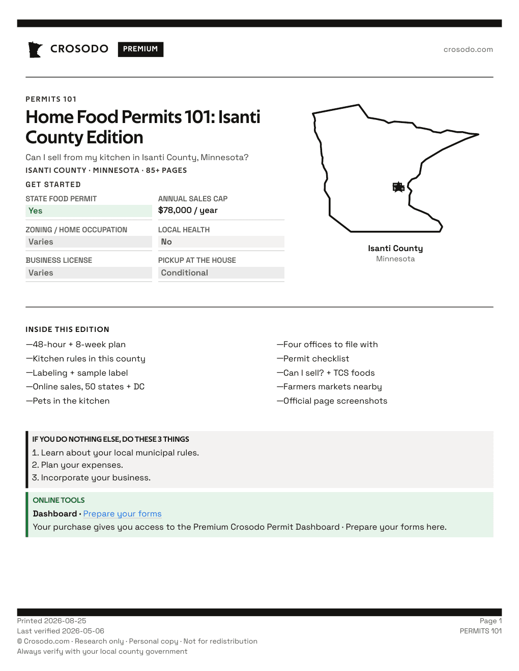 Permit Guide 101 cover for Isanti County