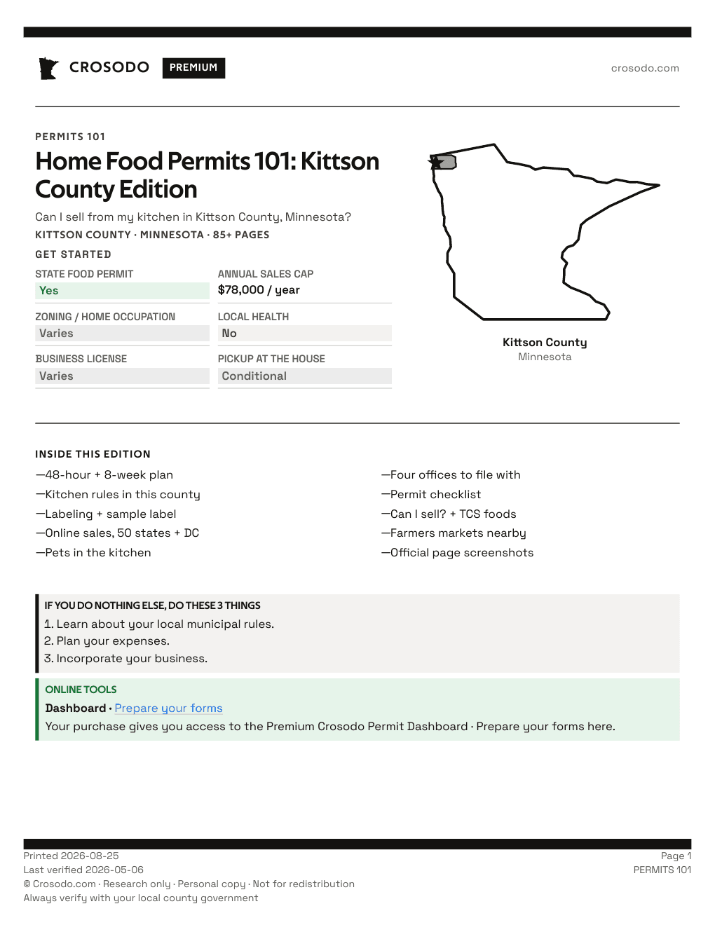 Permit Guide 101 cover for Kittson County