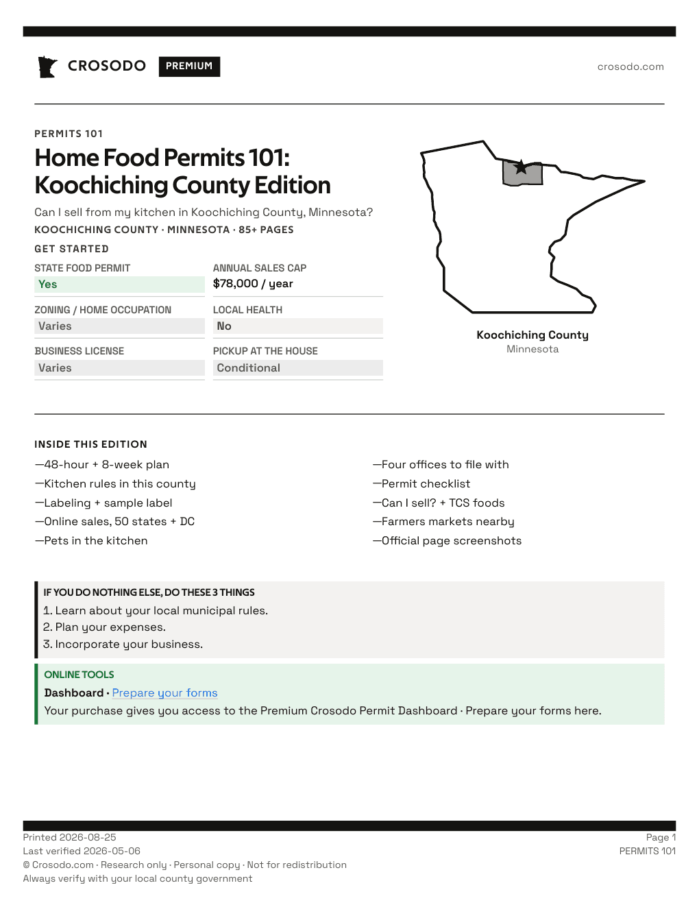 Permit Guide 101 cover for Koochiching County