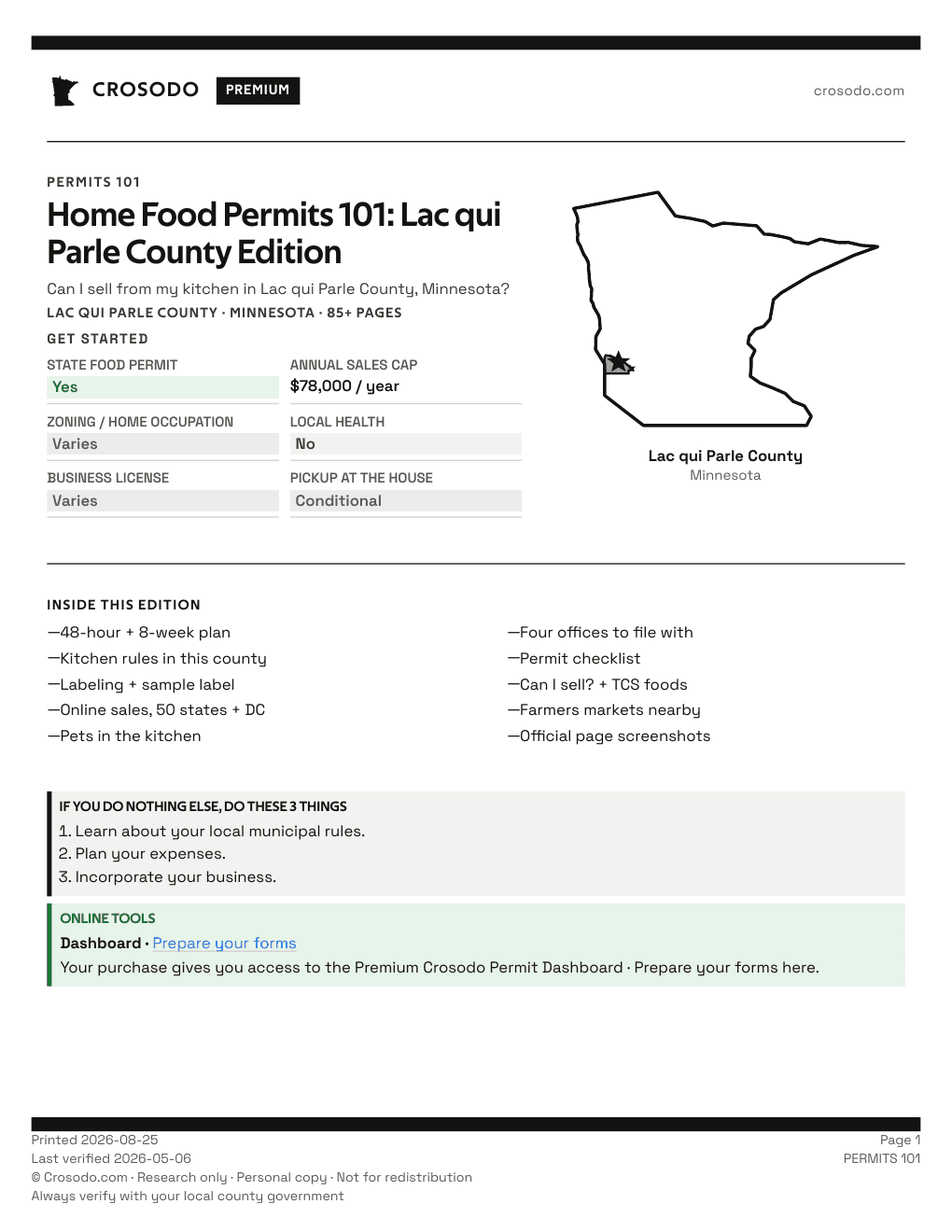 Permit Guide 101 cover for Lac qui Parle County