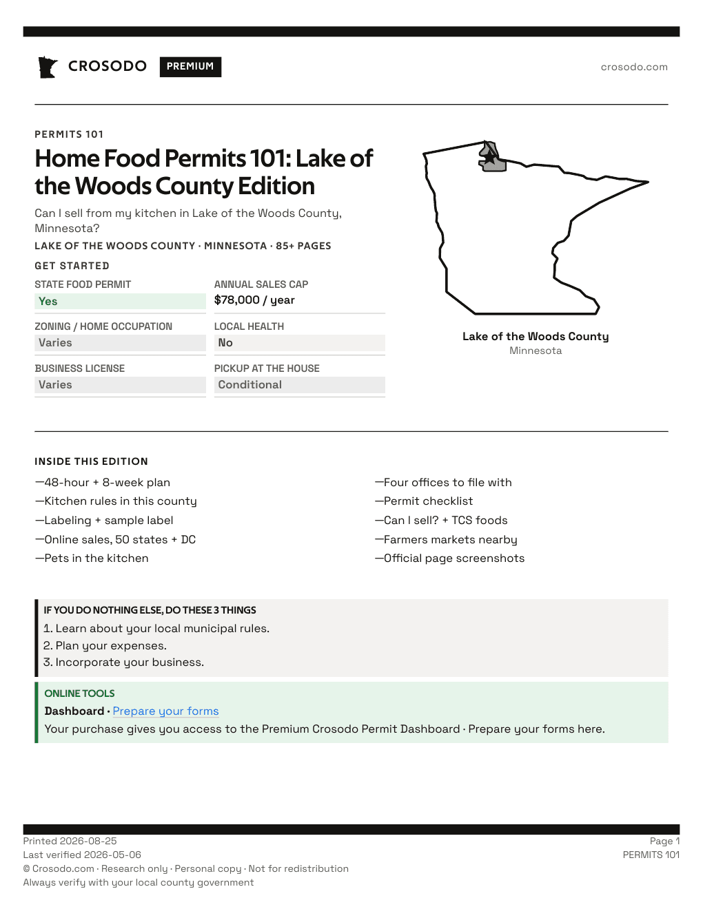 Permit Guide 101 cover for Lake of the Woods County