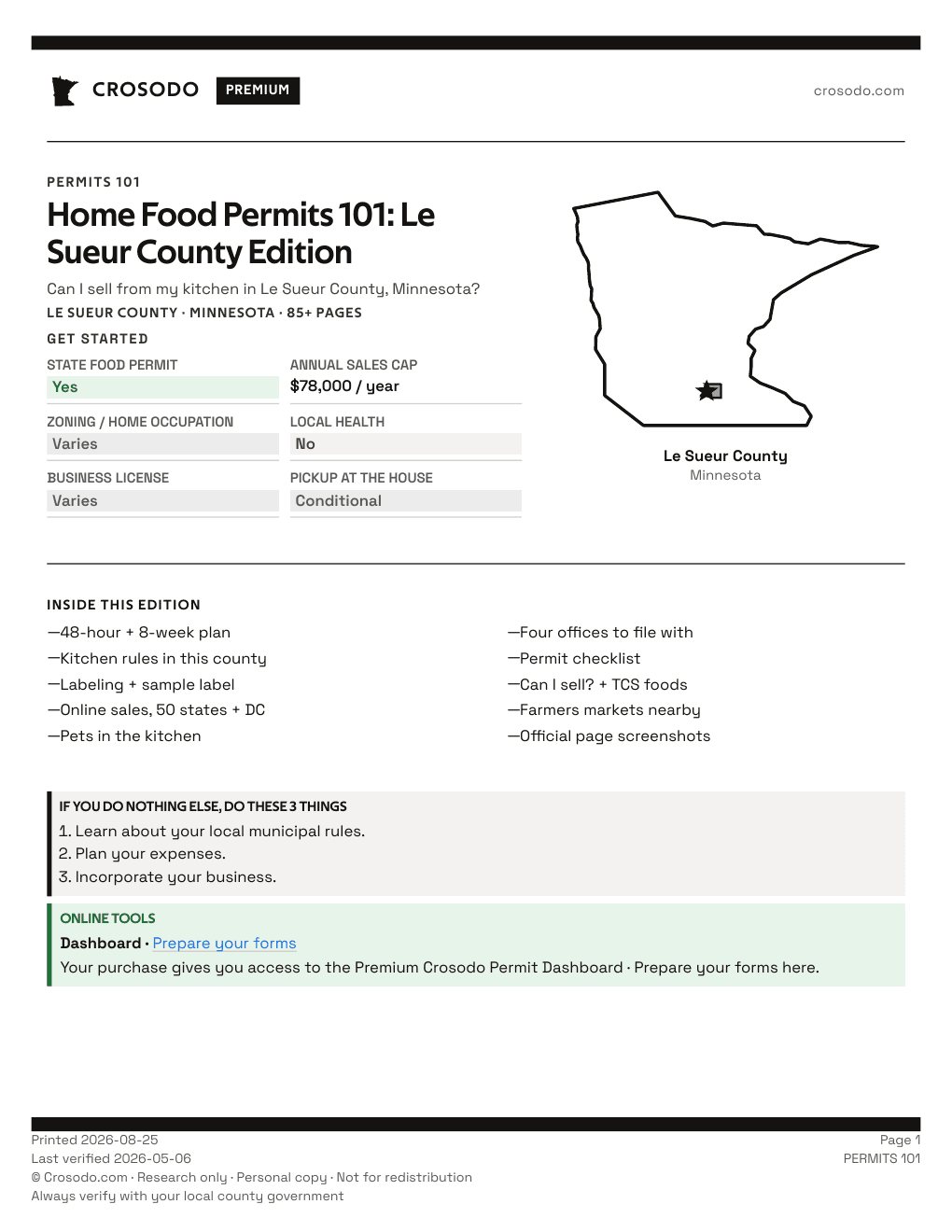 Permit Guide 101 cover for Le Sueur County
