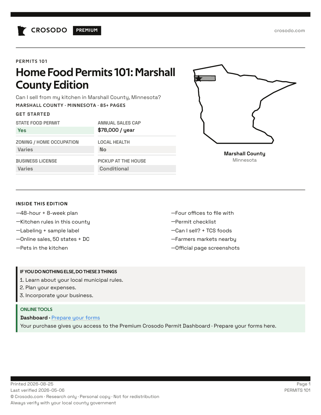Permit Guide 101 cover for Marshall County