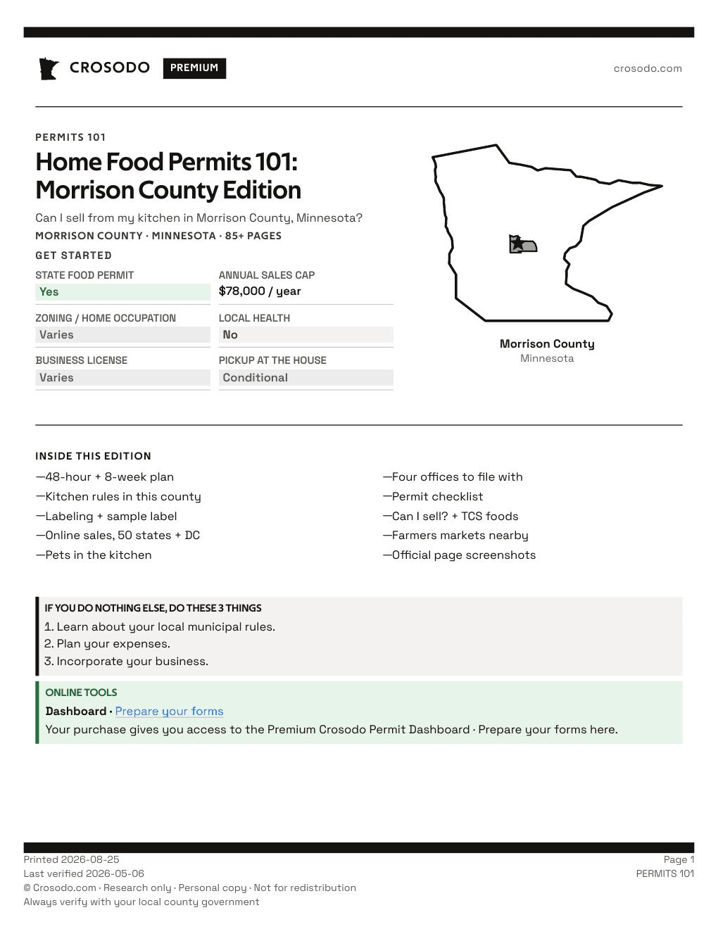 Permit Guide 101 cover for Morrison County
