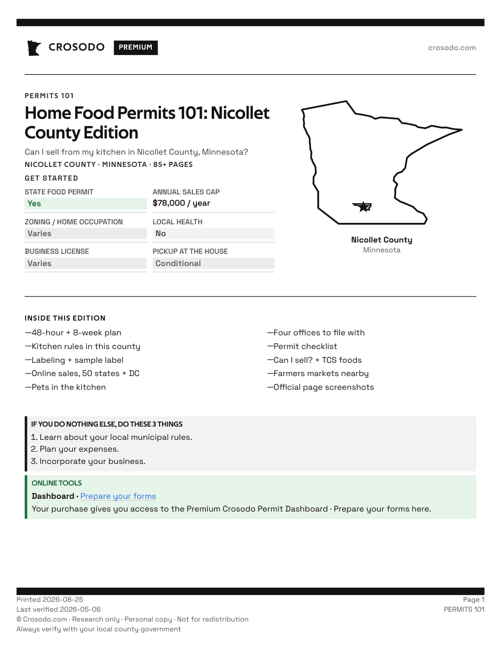 Permit Guide 101 cover for Nicollet County