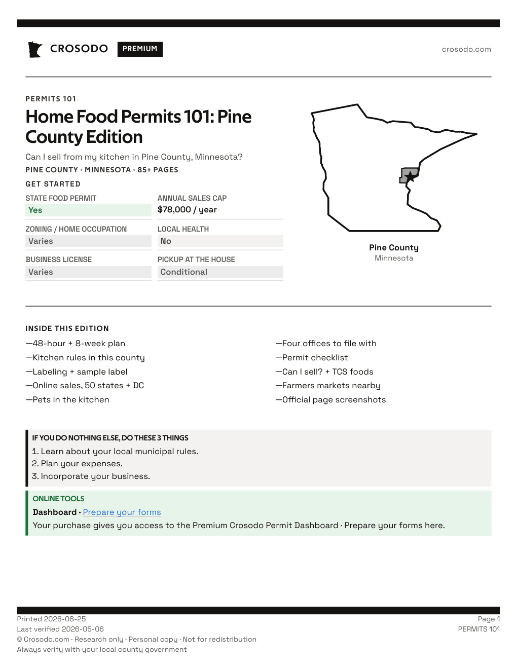 Permit Guide cover for Pine County
