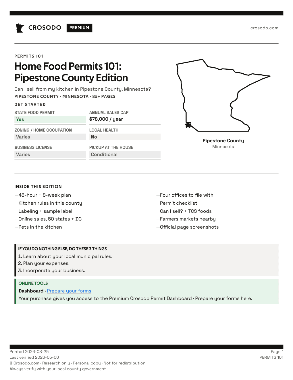 Permit Guide 101 cover for Pipestone County