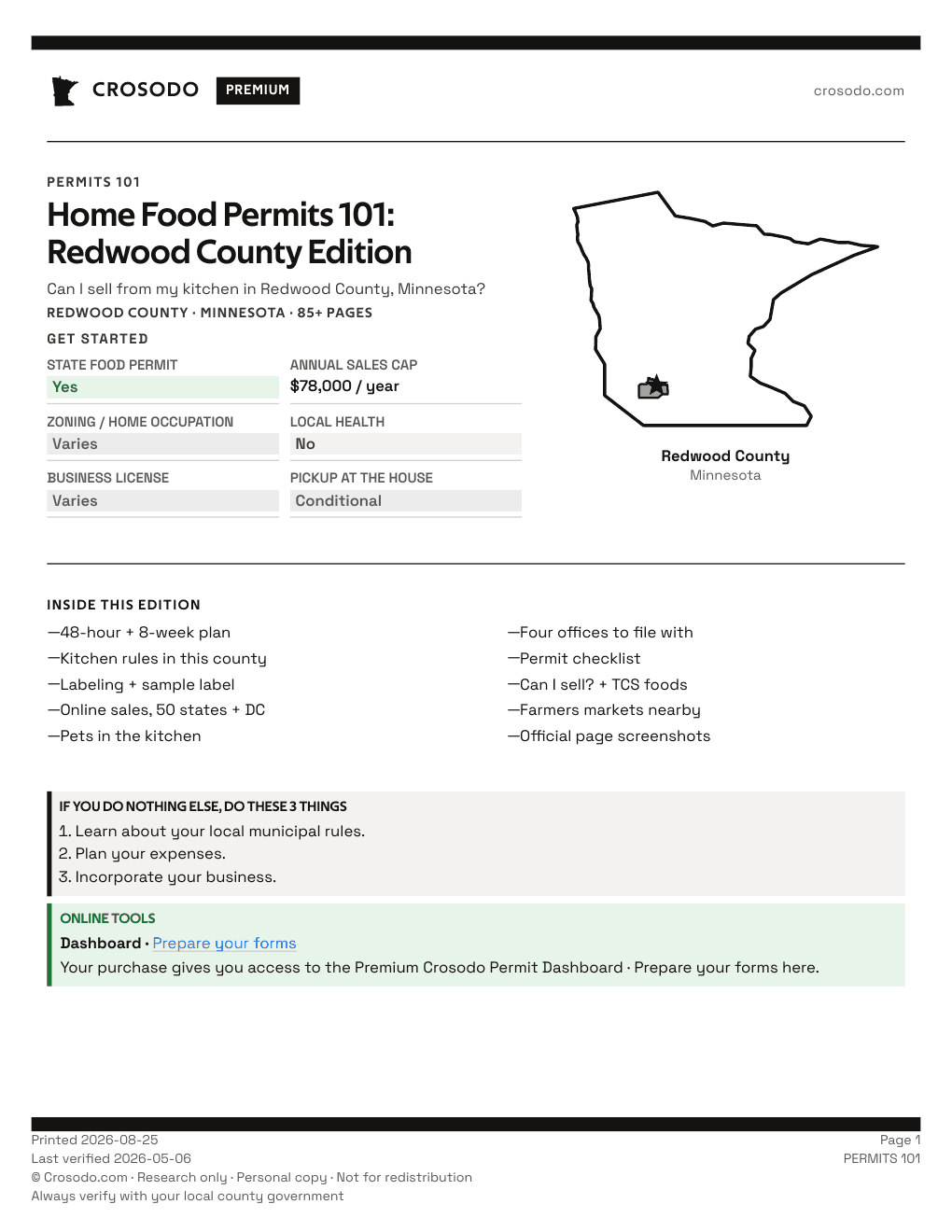 Permit Guide 101 cover for Redwood County