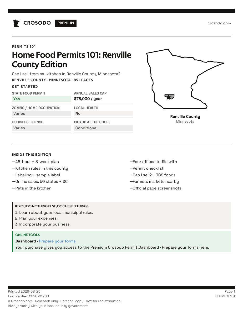 Permit Guide 101 cover for Renville County
