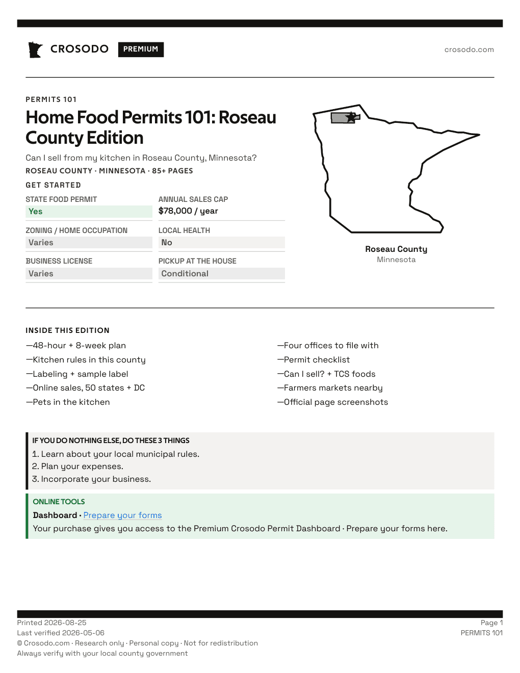 Permit Guide cover for Roseau County