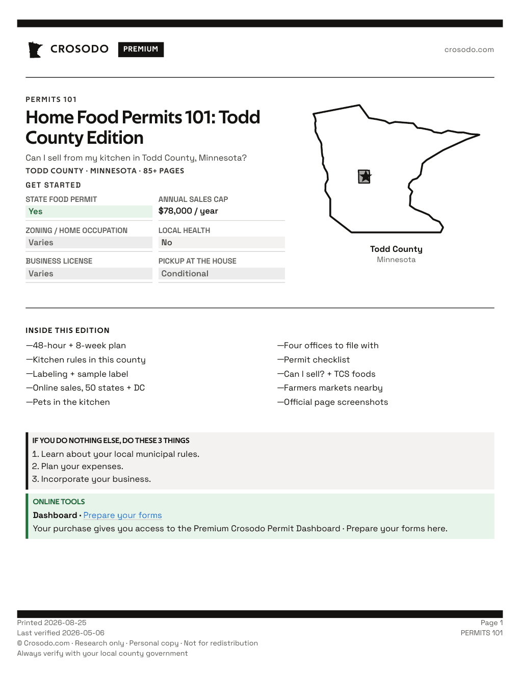Permit Guide 101 cover for Todd County