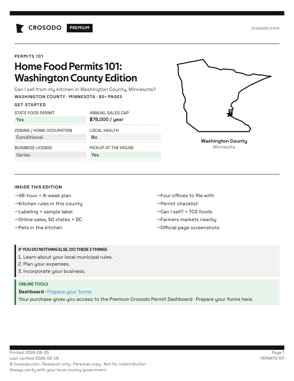 Permit Guide 101 cover for Washington County