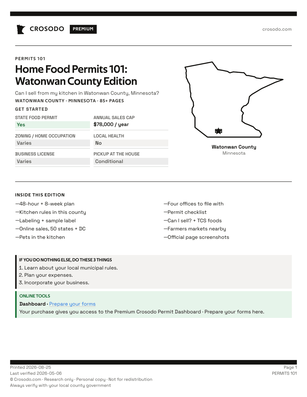 Permit Guide 101 cover for Watonwan County