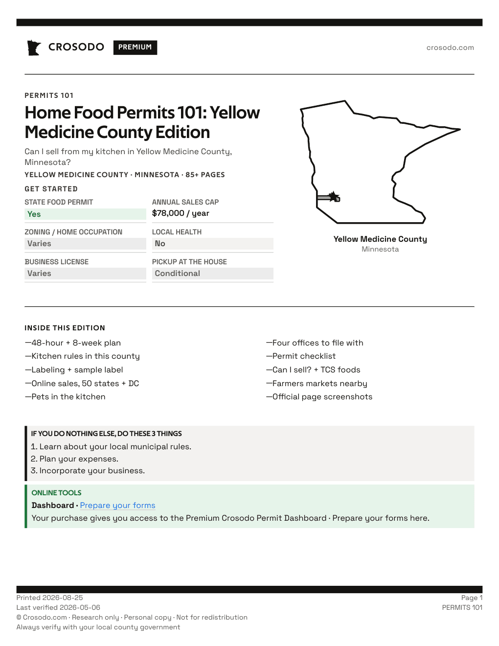 Permit Guide 101 cover for Yellow Medicine County