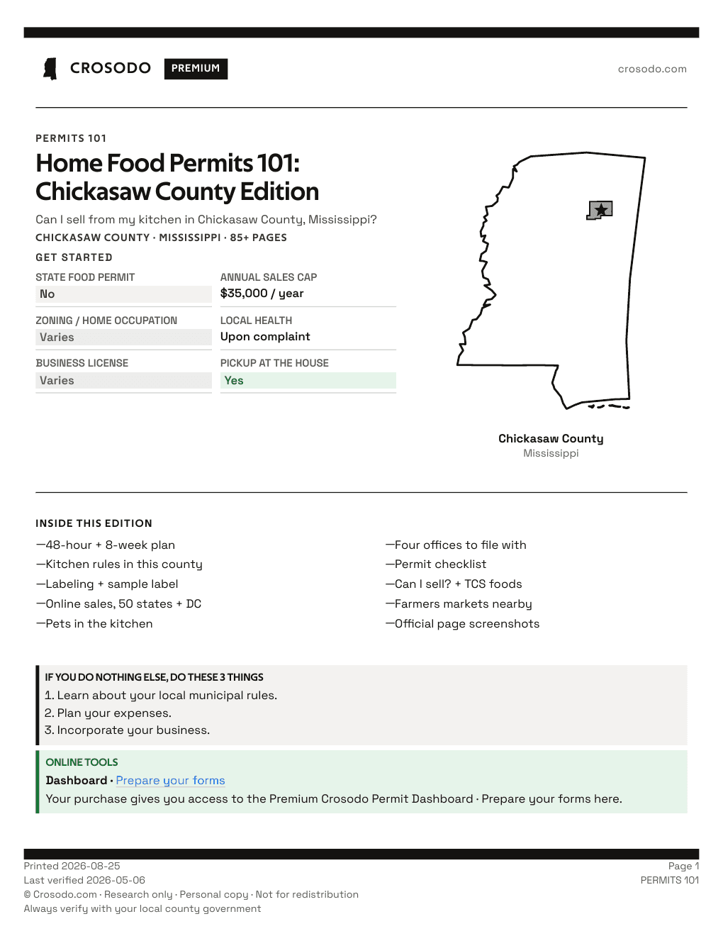 Permit Guide 101 cover for Chickasaw County