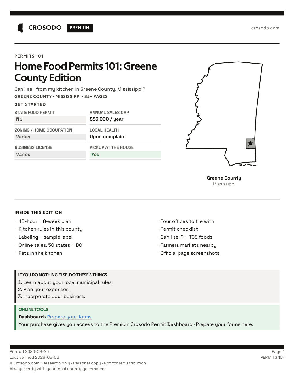 Permit Guide 101 cover for Greene County