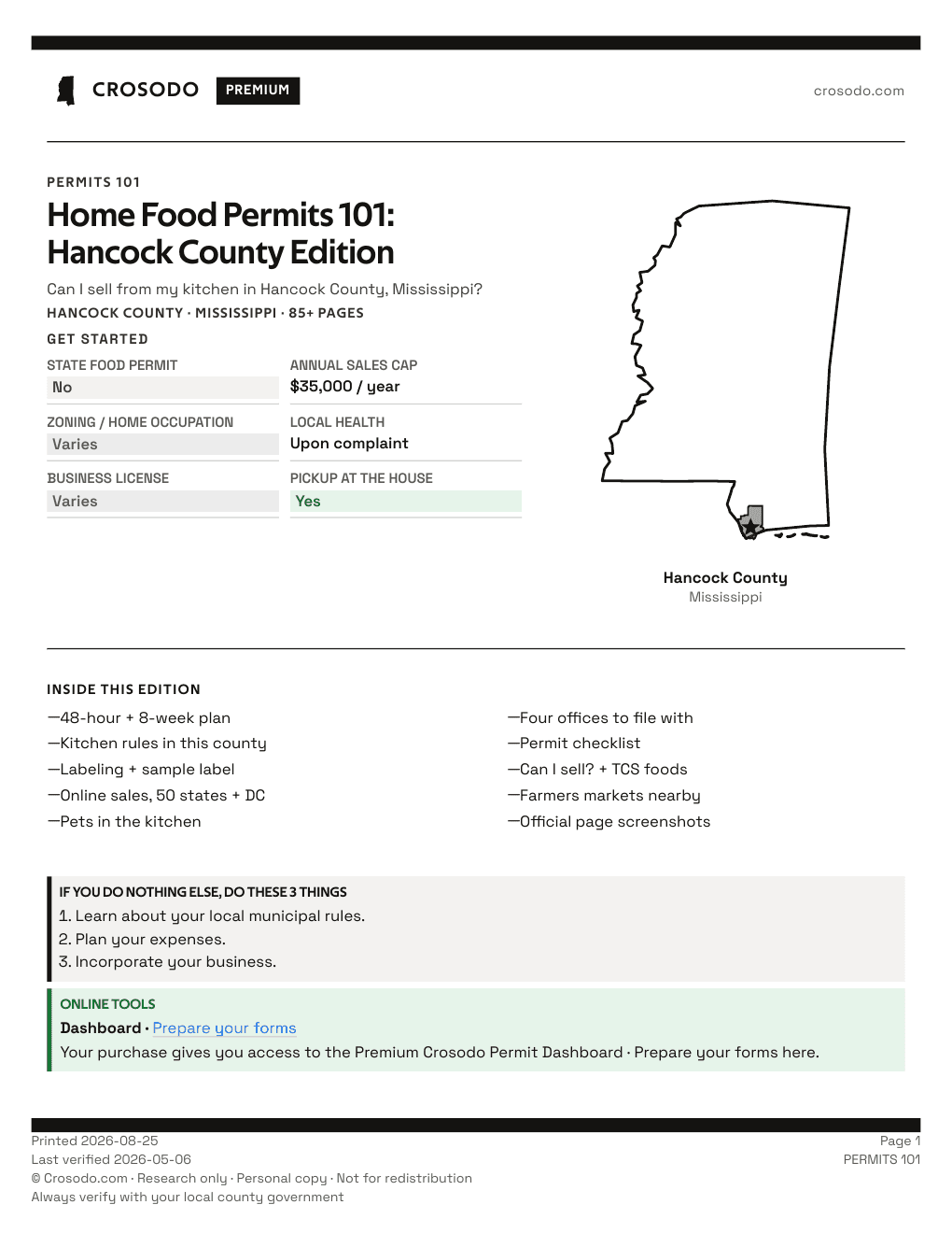 Permit Guide 101 cover for Hancock County