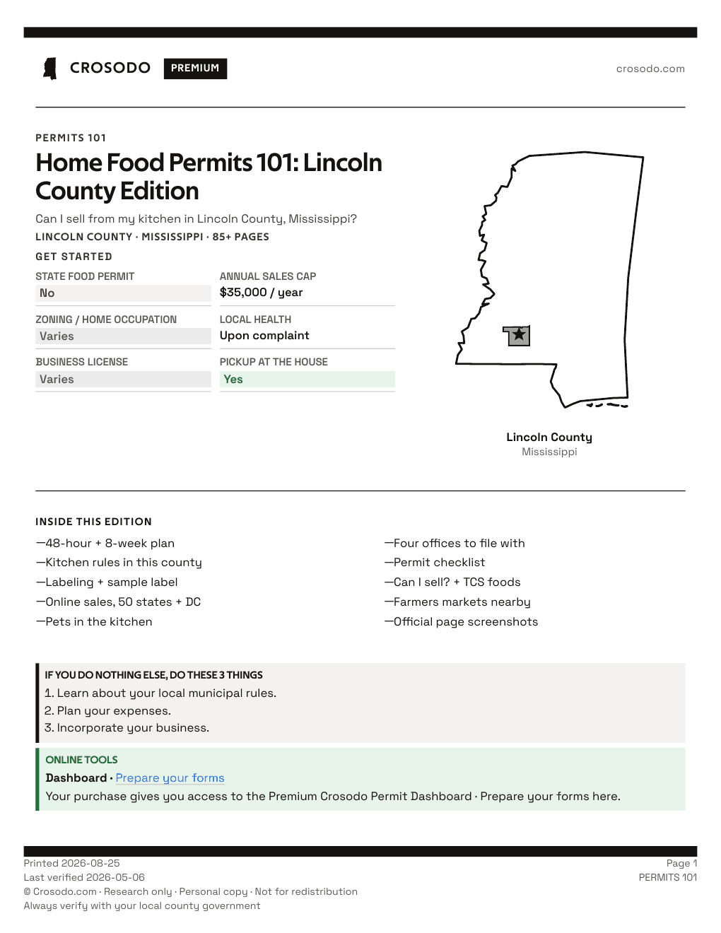 Permit Guide 101 cover for Lincoln County