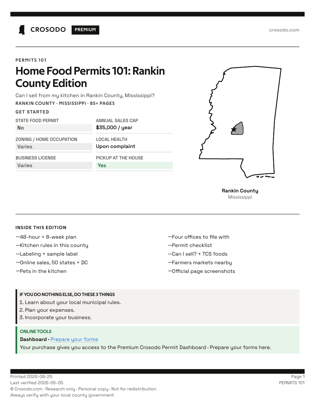Permit Guide 101 cover for Rankin County