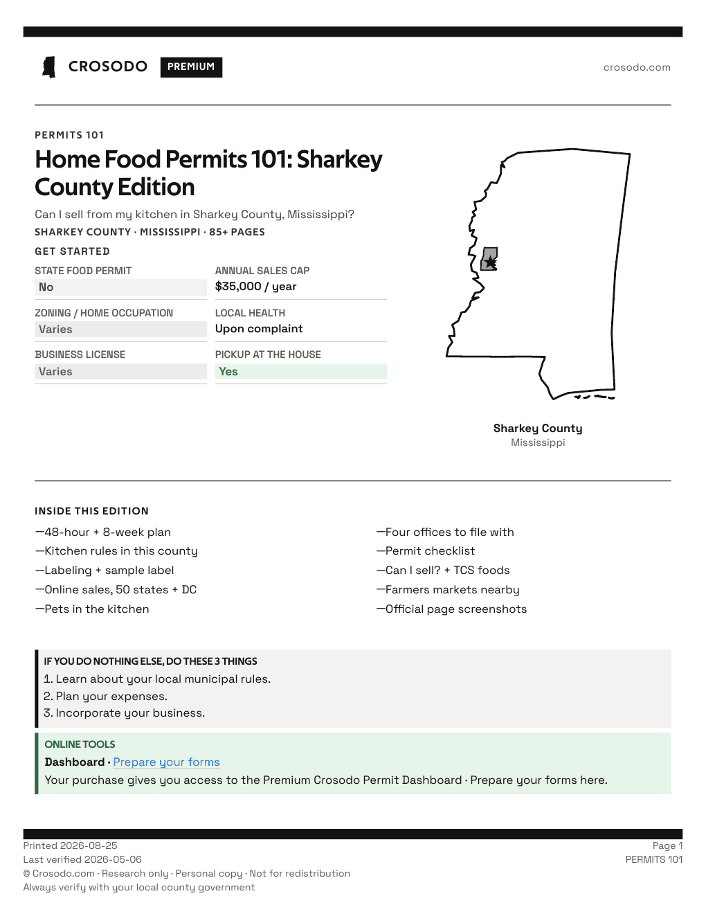 Permit Guide 101 cover for Sharkey County