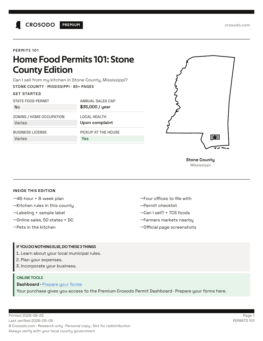 Permit Guide 101 cover for Stone County