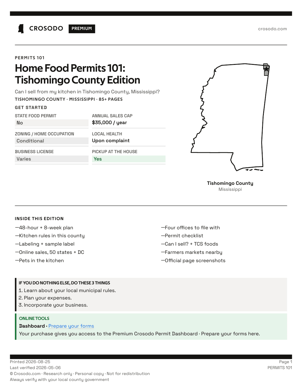 Permit Guide 101 cover for Tishomingo County