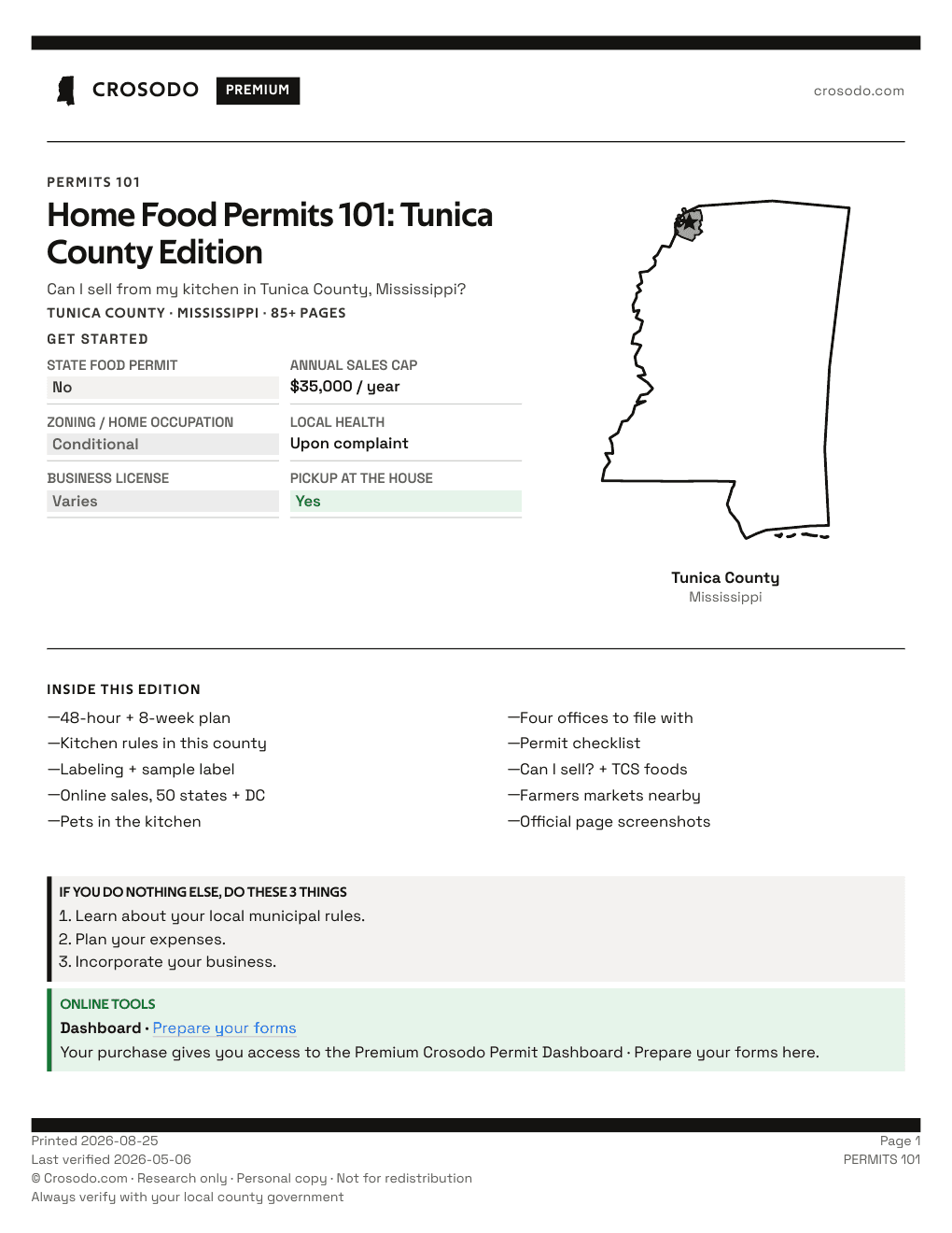 Permit Guide 101 cover for Tunica County