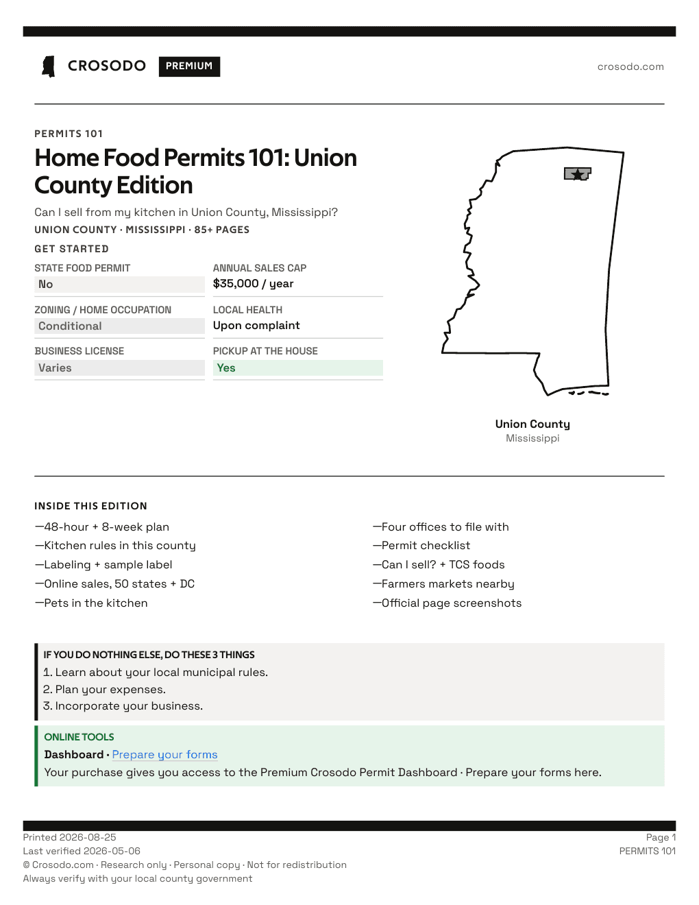Permit Guide 101 cover for Union County