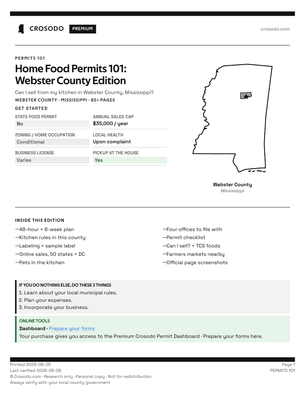 Permit Guide 101 cover for Webster County