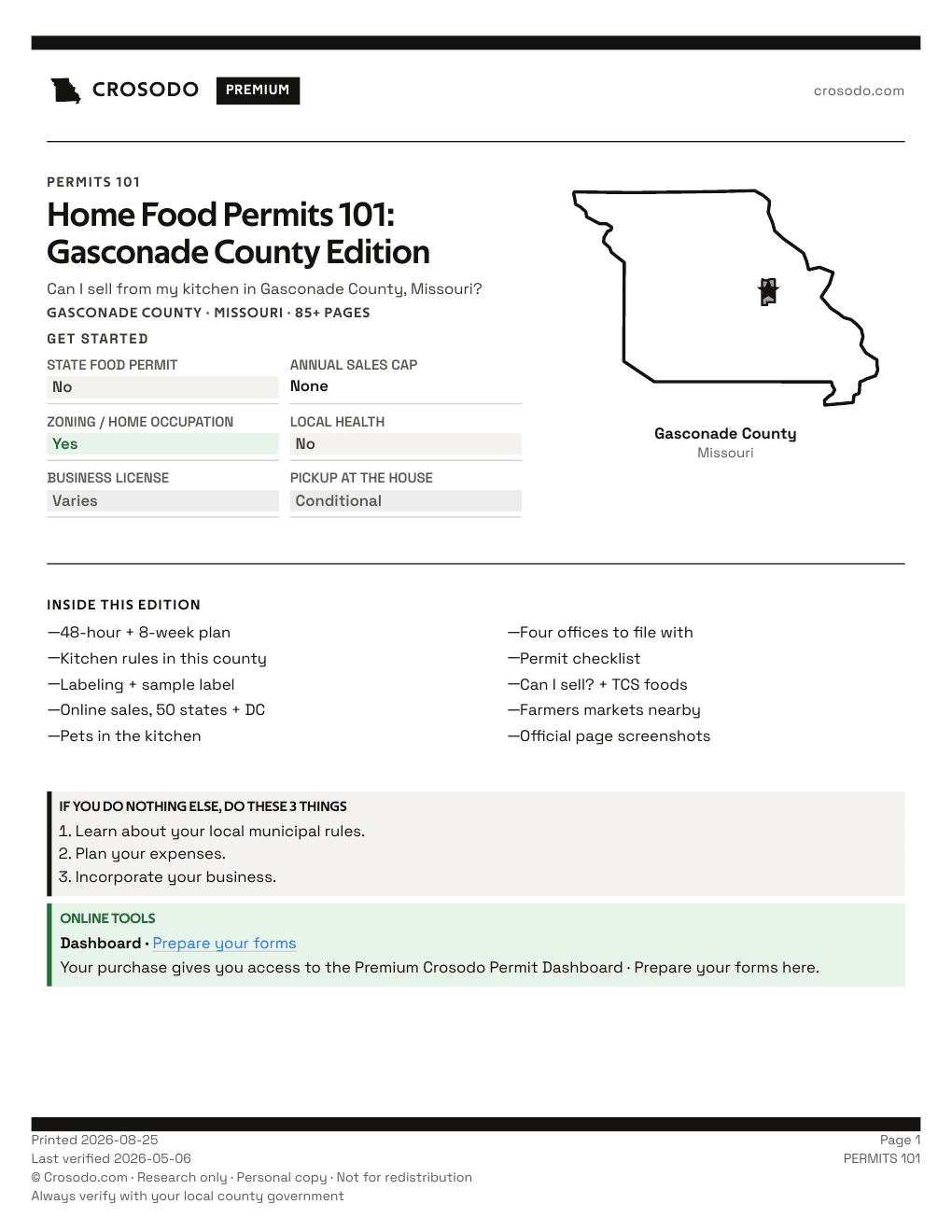 Permit Guide 101 cover for Gasconade County