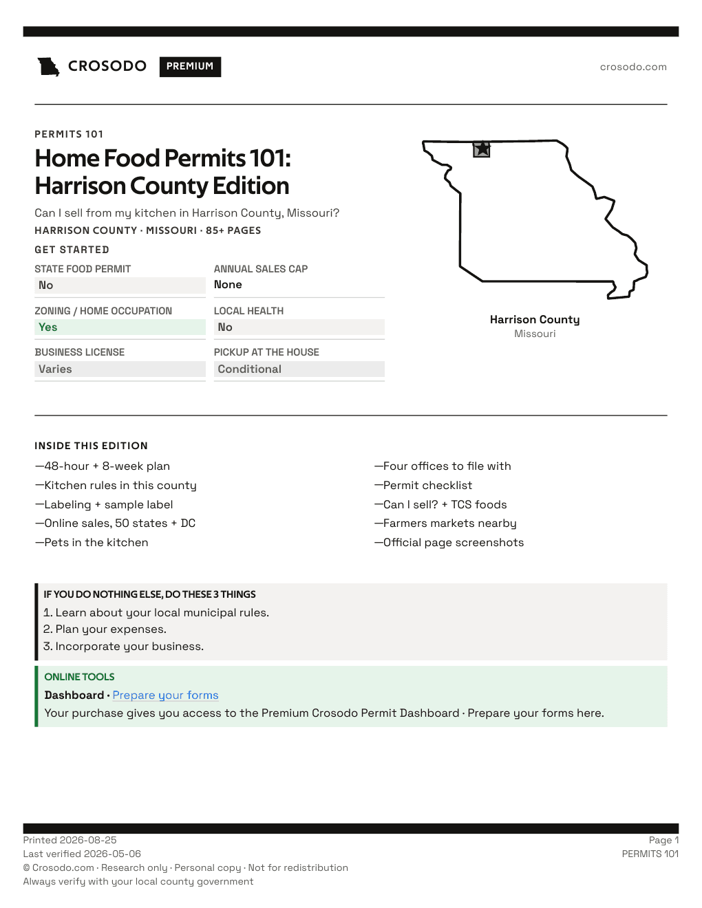 Permit Guide 101 cover for Harrison County