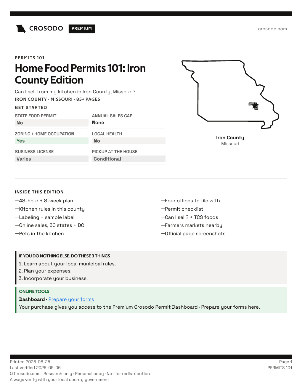 Permit Guide 101 cover for Iron County