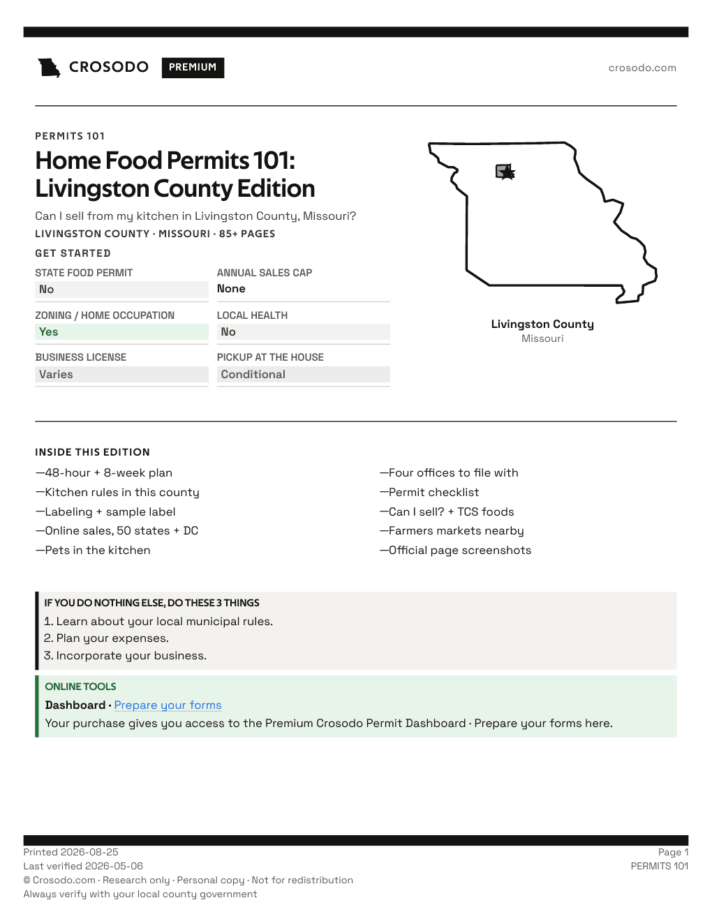 Permit Guide 101 cover for Livingston County