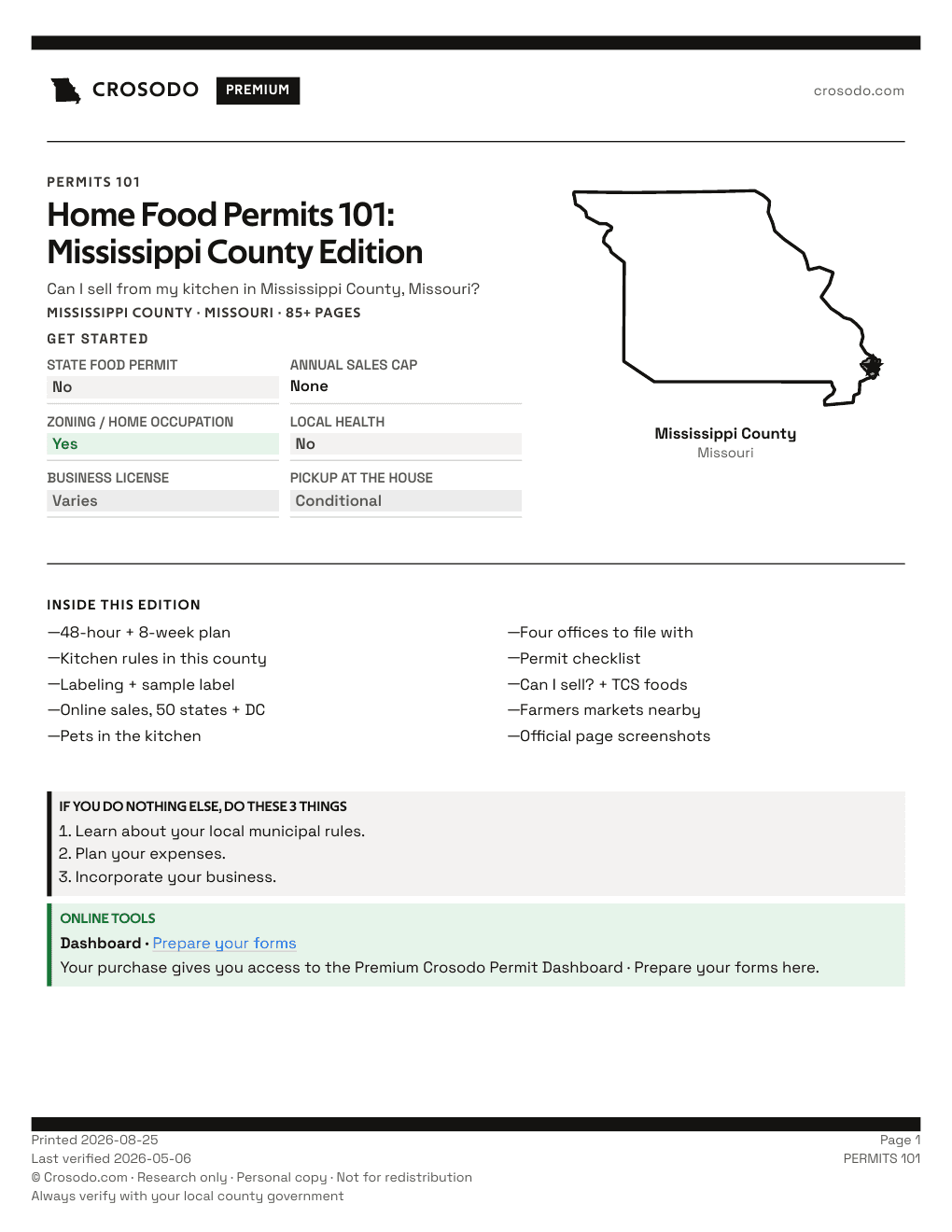 Permit Guide 101 cover for Mississippi County