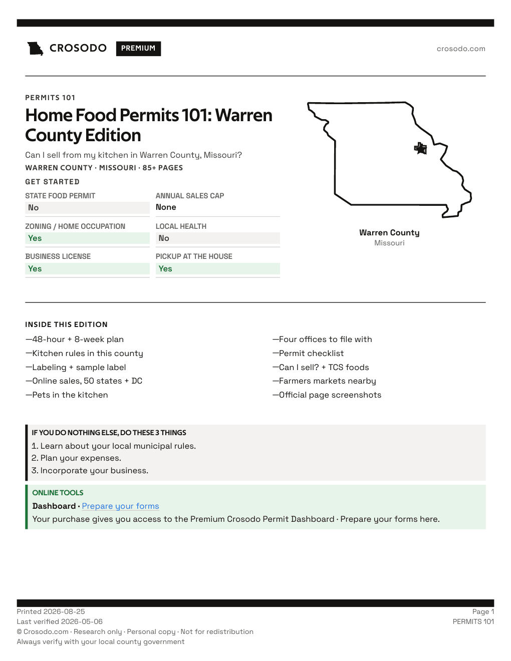 Permit Guide cover for Warren County