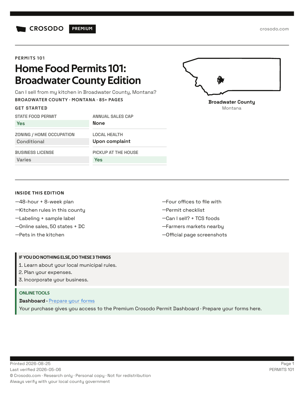 Permit Guide 101 cover for Broadwater County