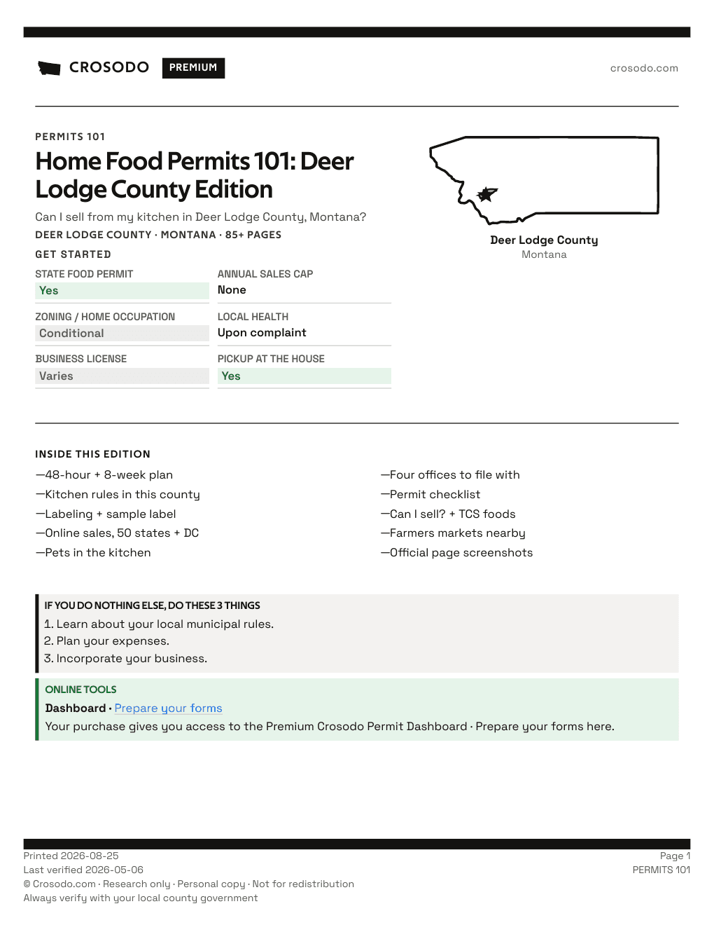 Permit Guide 101 cover for Deer Lodge County