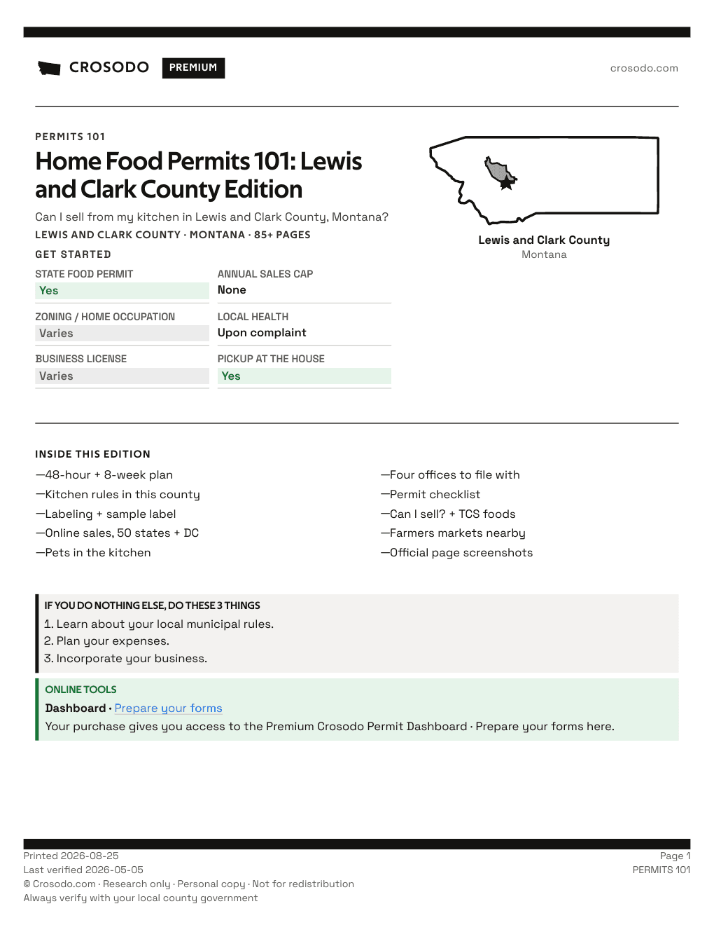 Permit Guide 101 cover for Lewis and Clark County
