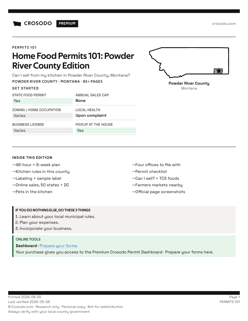 Permit Guide 101 cover for Powder River County